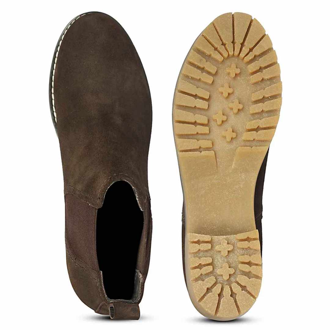 Rosetta Dark Brown Suede Ankle Boots