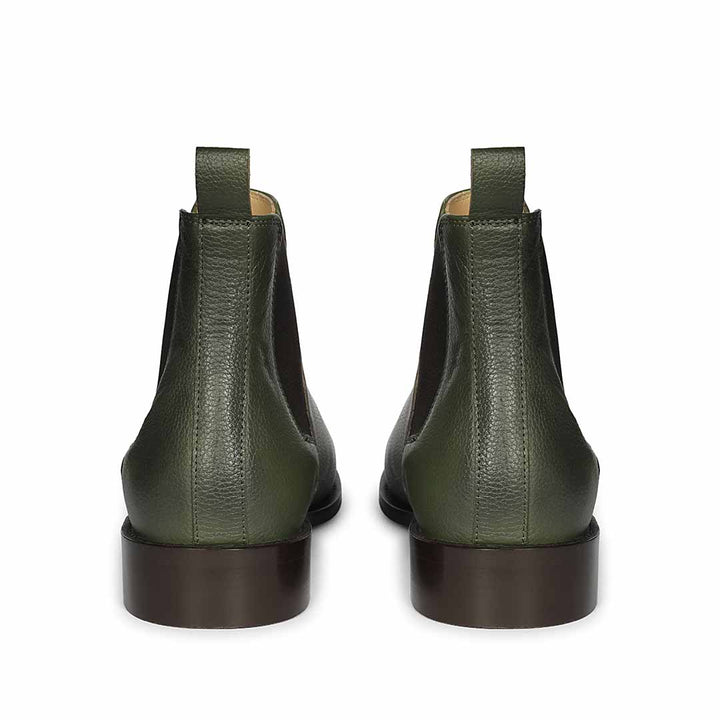 Saint Andrés Green Leather Chelsea Boots