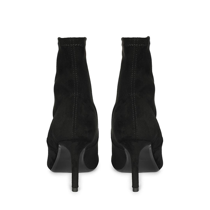 Saint Jemima Black Stretch Suede Kitten Heel Ankle Boots