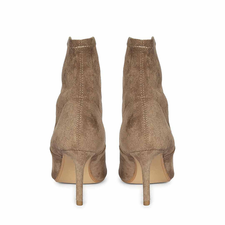 Saint Jemima Taupe Stretch Suede Stilettos Ankle Boots