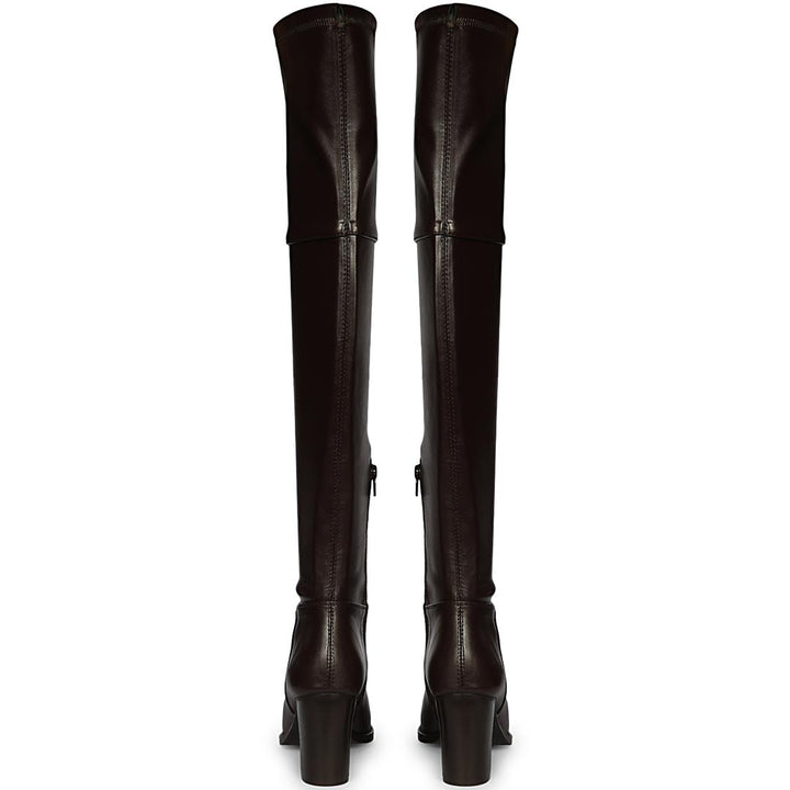Saint Belinda Brown Stretch Napa Thigh High Boots
