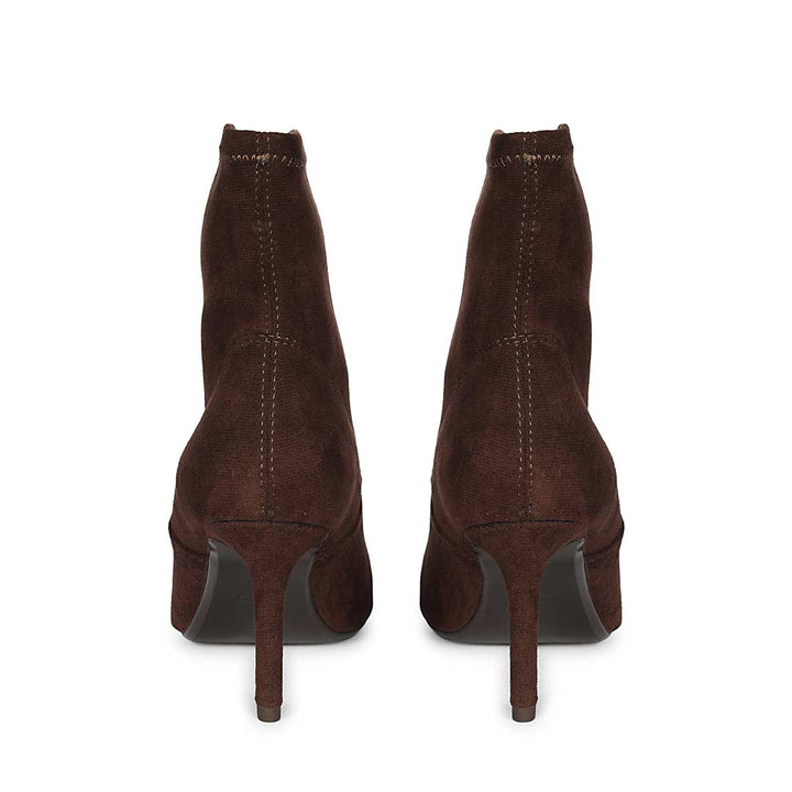 Saint Jemima Brown Stretch Suede Kitten Heel Ankle Boots