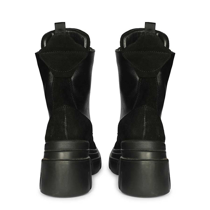 Saint Kendall Black Leather Lace Up High Ankle Boots