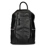 Favore Black Leather Oversized Structured Backpacks