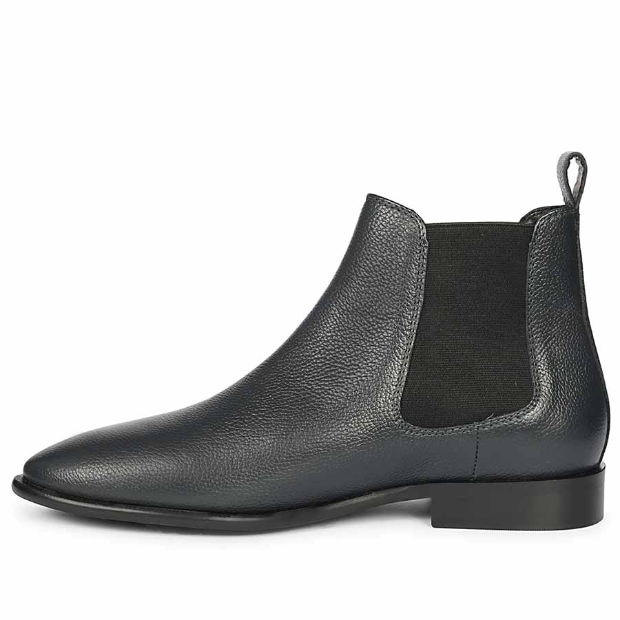 Saint Tomas Navy Leather Chelsea Boots