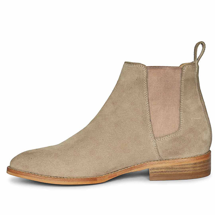 Saint Grimoald Beige Suede Chelsea boots