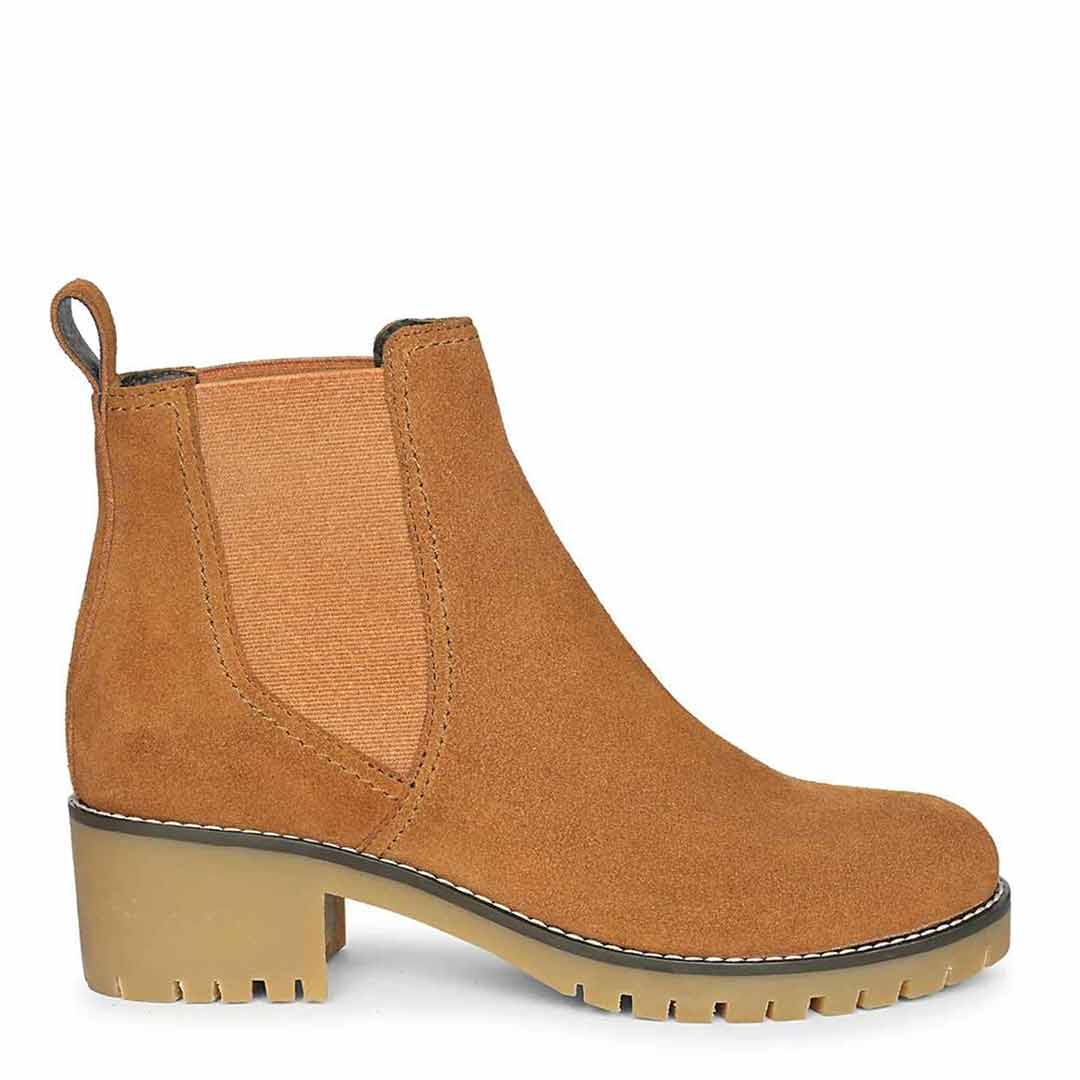 Rosetta Tan Suede Ankle Boots