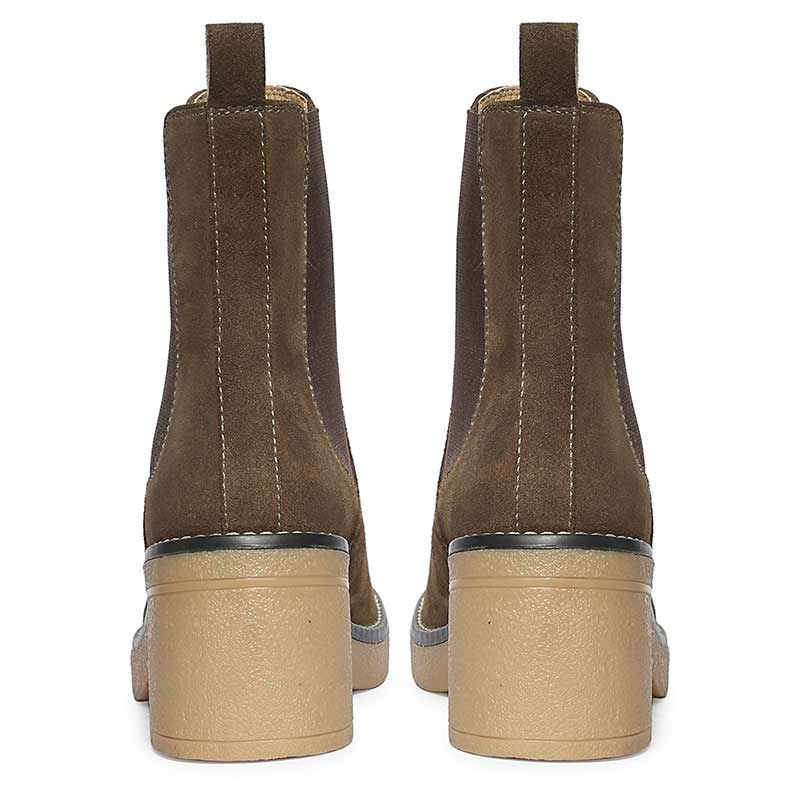 Saint Betsy Olive Suede Leather High Ankle Boots