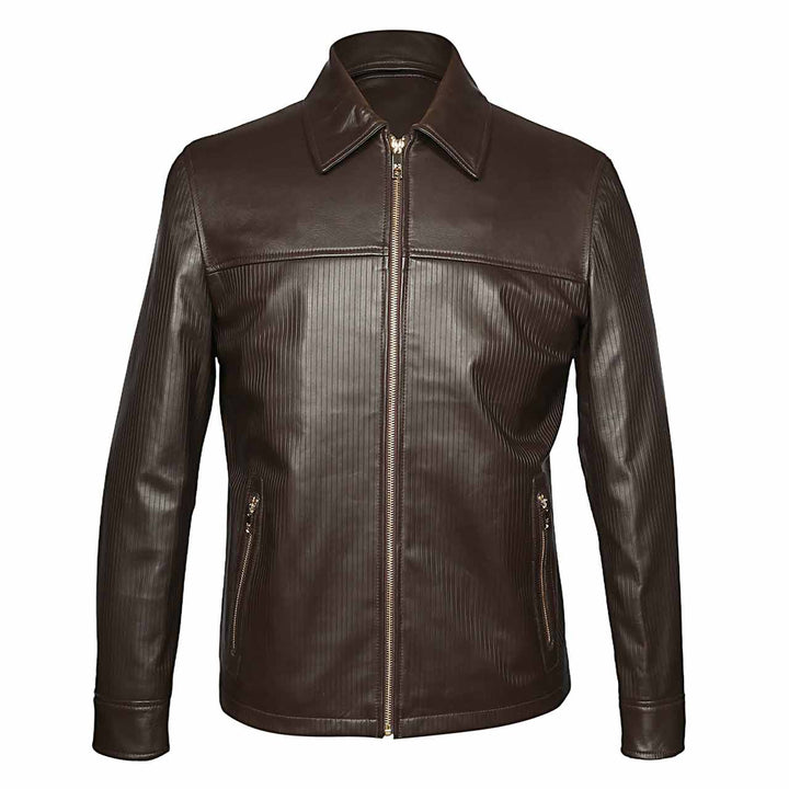 Saint Brown Leather Men's Jacket