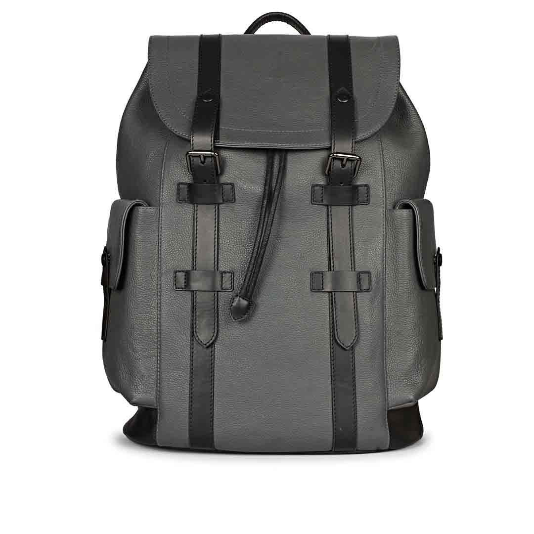 Capri Grey Leather Oversized Structured Backpacks – SaintG India
