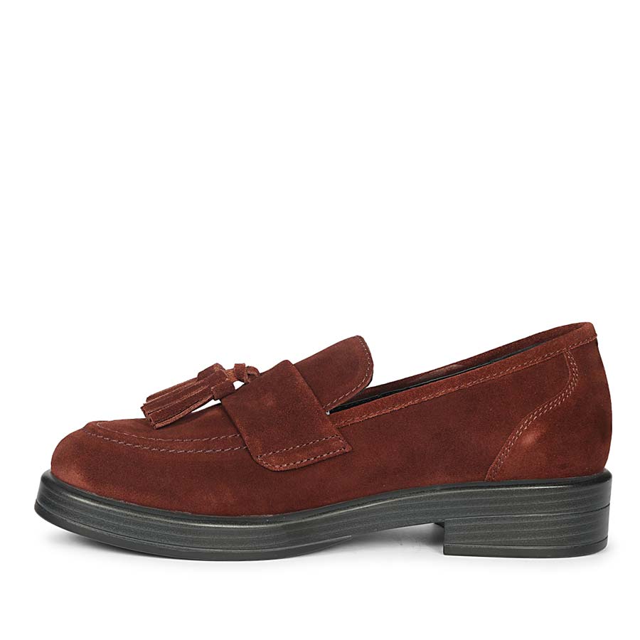 Saint Simone Bordo Leather Tassel Moccasins