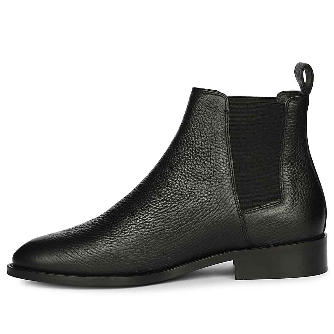 Saint Andrés Black Leather Chelsea Boots