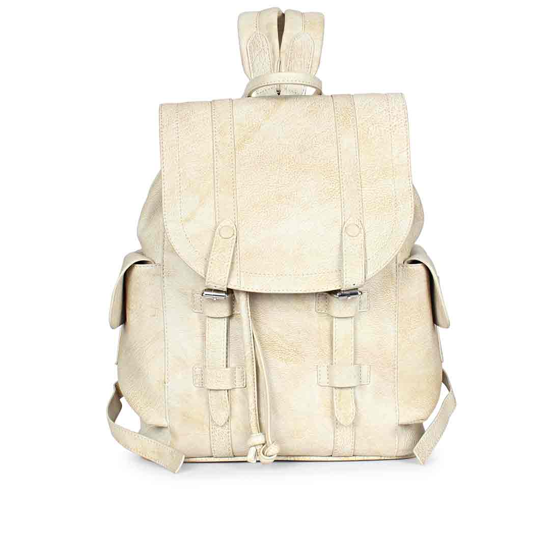 Capri Beige Leather Oversized Structured Backpacks – SaintG India