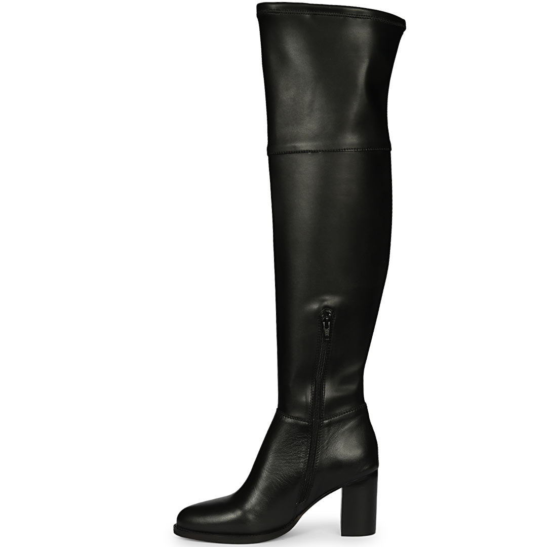 Saint Belinda Black Stretch Napa Thigh High Boots
