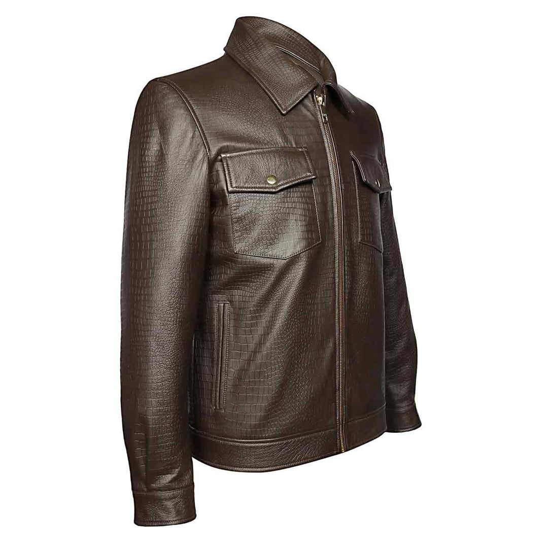 Saint Brown Leather Men's Jacket