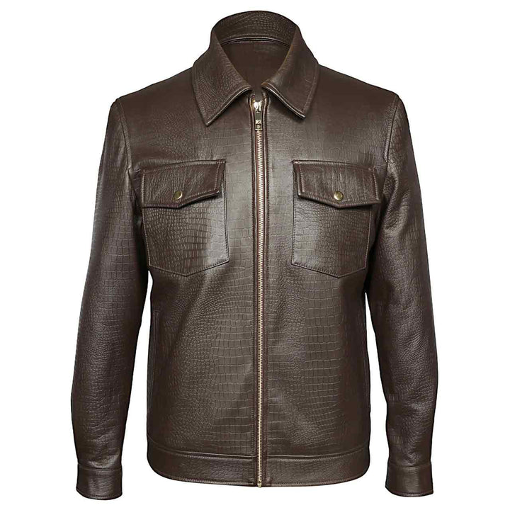 Saint Brown Leather Men's Jacket