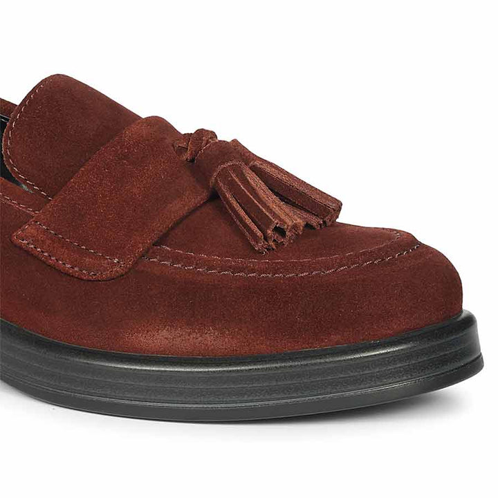 Saint Simone Bordo Leather Tassel Moccasins