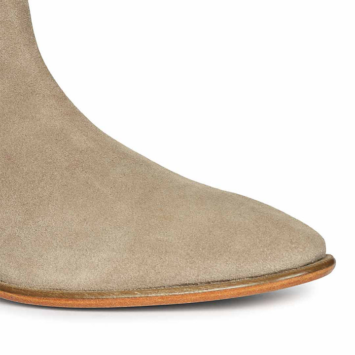 Saint Alfie Taupe Suede Leather Handcrafted Chelsea Boots