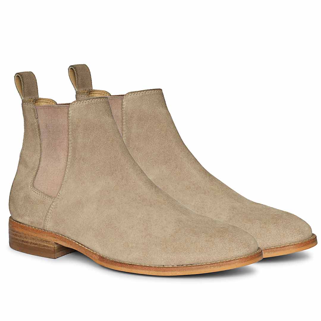 Saint Grimoald Beige Suede Chelsea boots