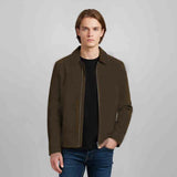 Saint Aris Chocolate Suede Leather Men's Jacket With Collars