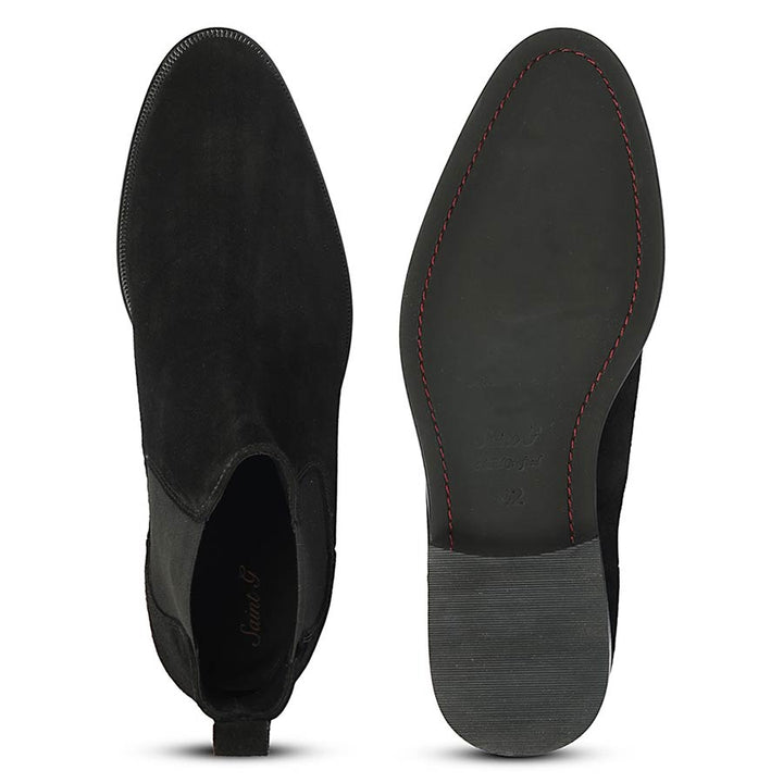 Saint Dylan Black Suede Leather Chelsea Boots