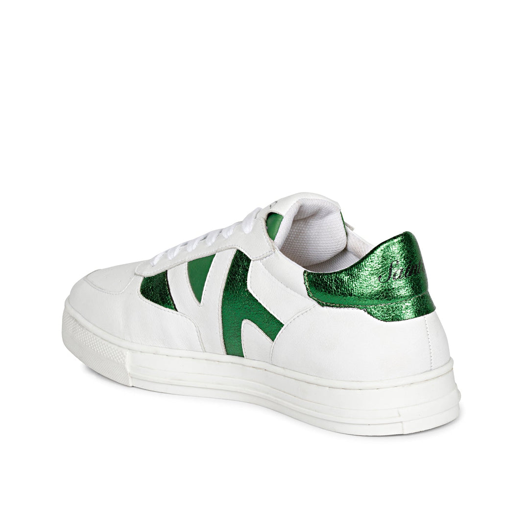 Saint Elliot White & Green Leather Handcrafted Sneakers