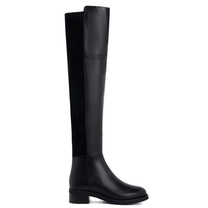 Saint Kayleigh Black Leather Above The Knee Boots