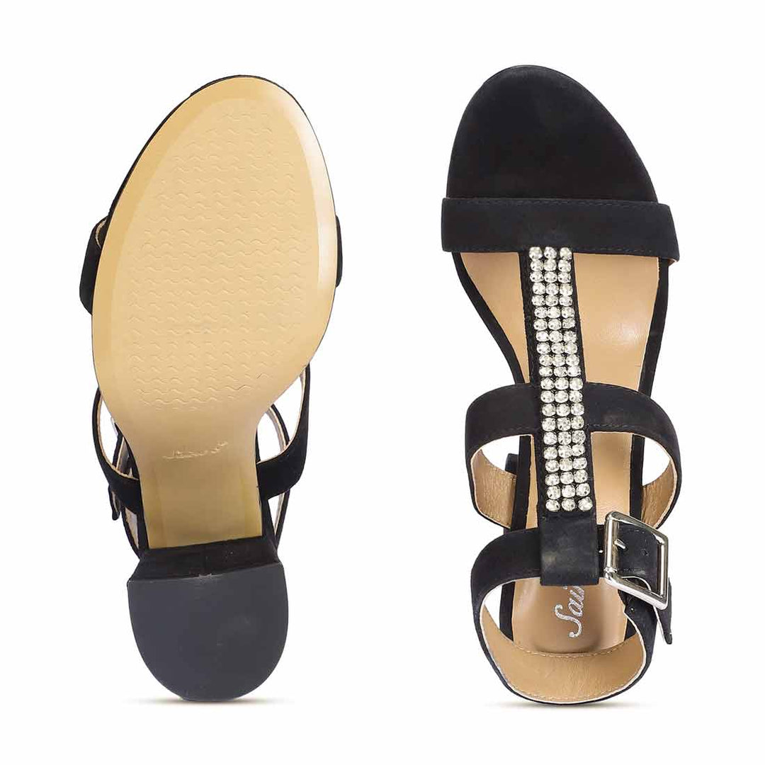 Designer stone embellished dress heels