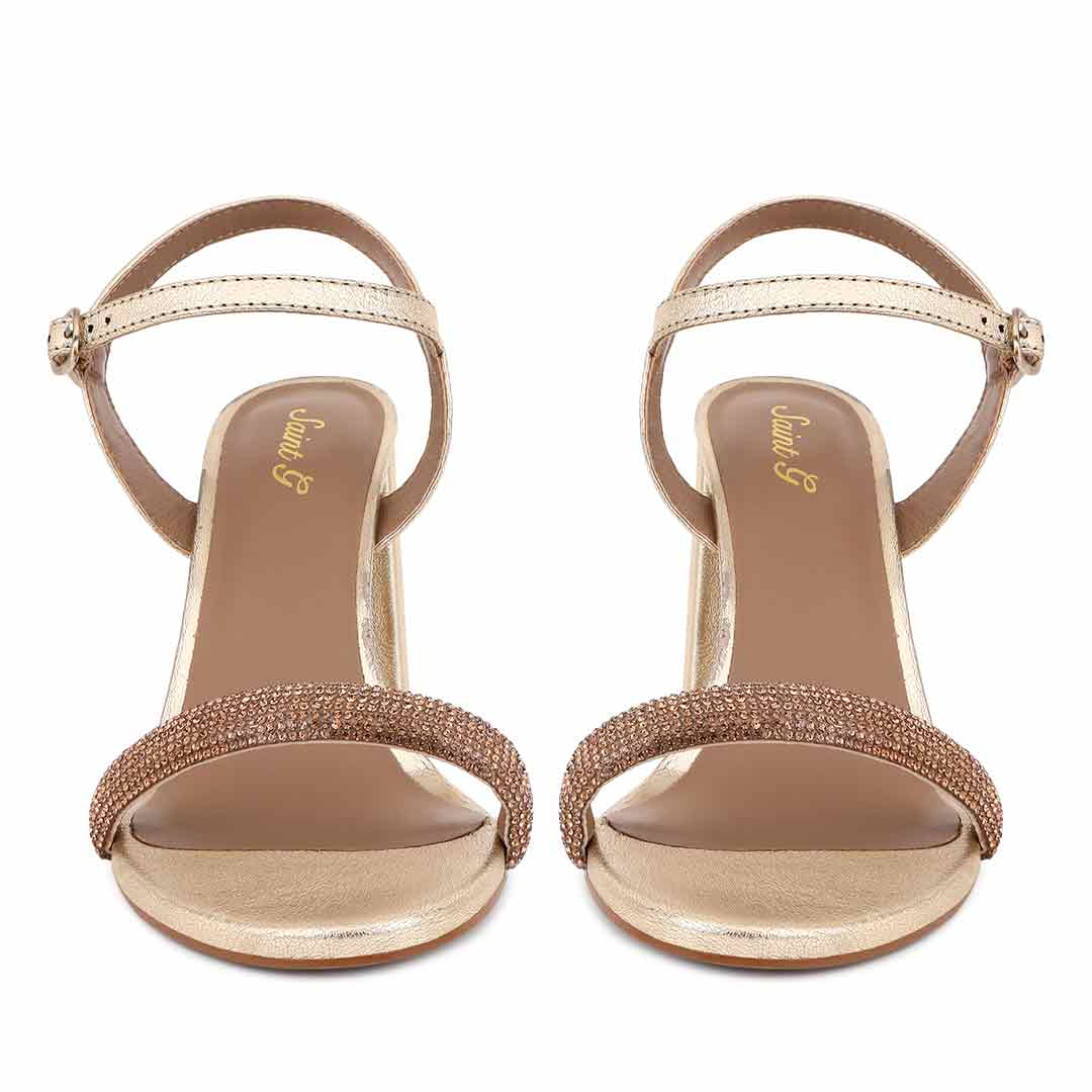 Embellished block heel dress shoes