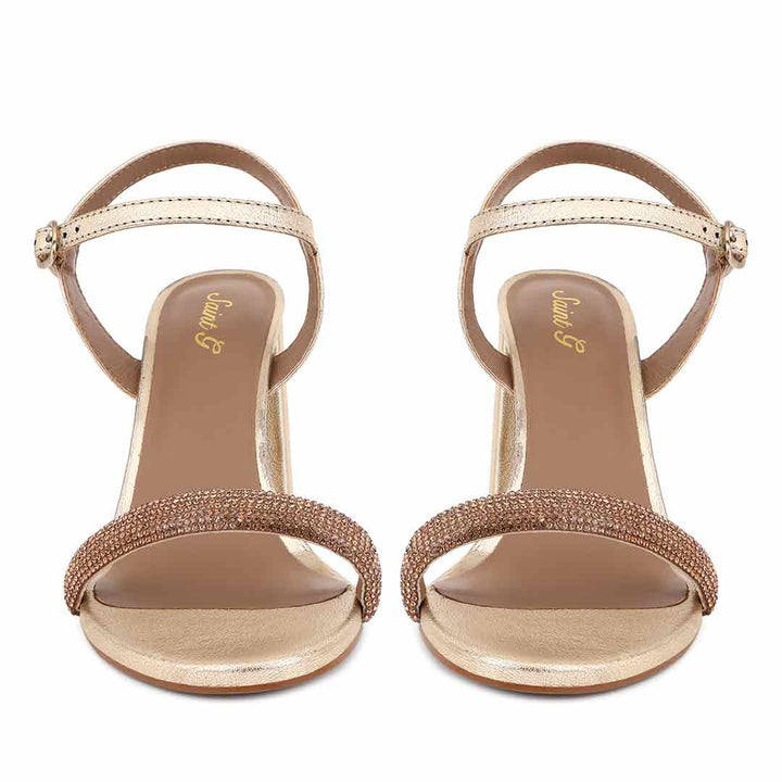 Embellished block heel dress shoes