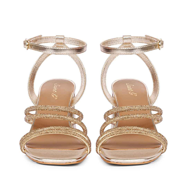 Embellished jewel cord high heel sandals