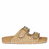 Saint Heidi Silver Strass Beige Leather Flats