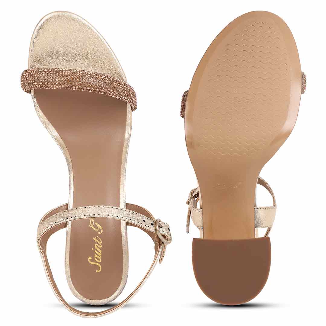 Glamorous crystal embellished block heels