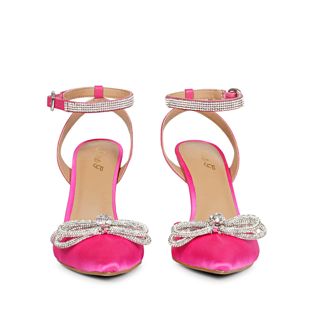 Hot Pink Leather High Heel Pumps