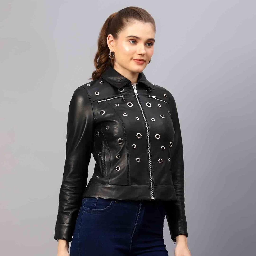 Saint Bryony Women Black Leather jacket