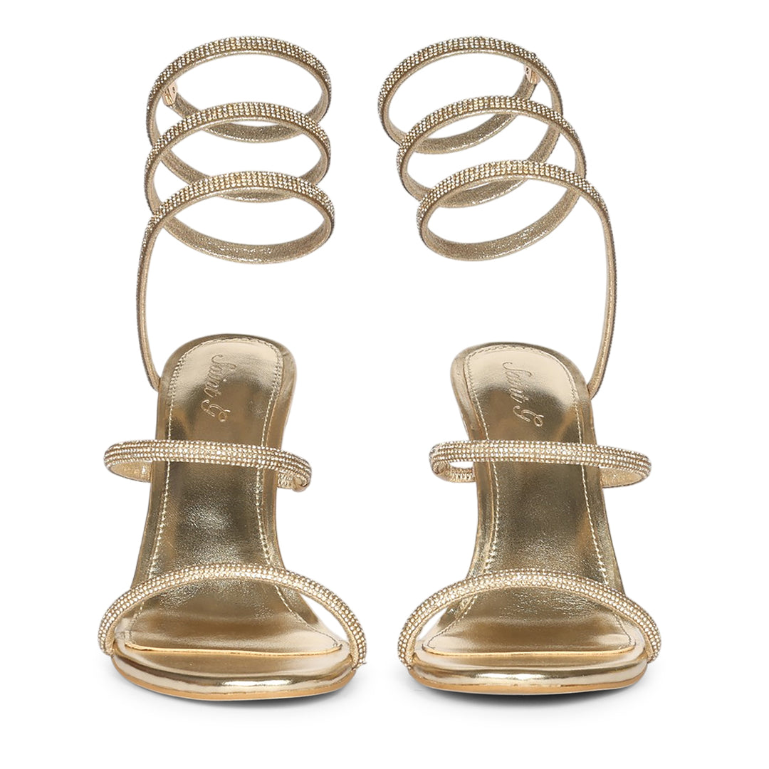 Saint Colette Platin Strappy Heels