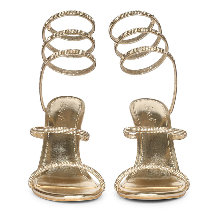 Saint Colette Platin Strappy Heels