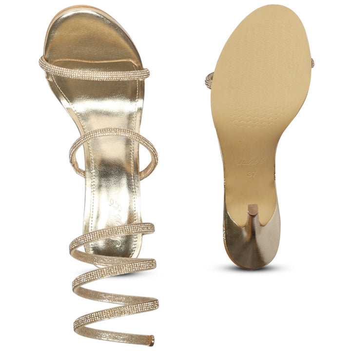 Saint Colette Platin Strappy Heels
