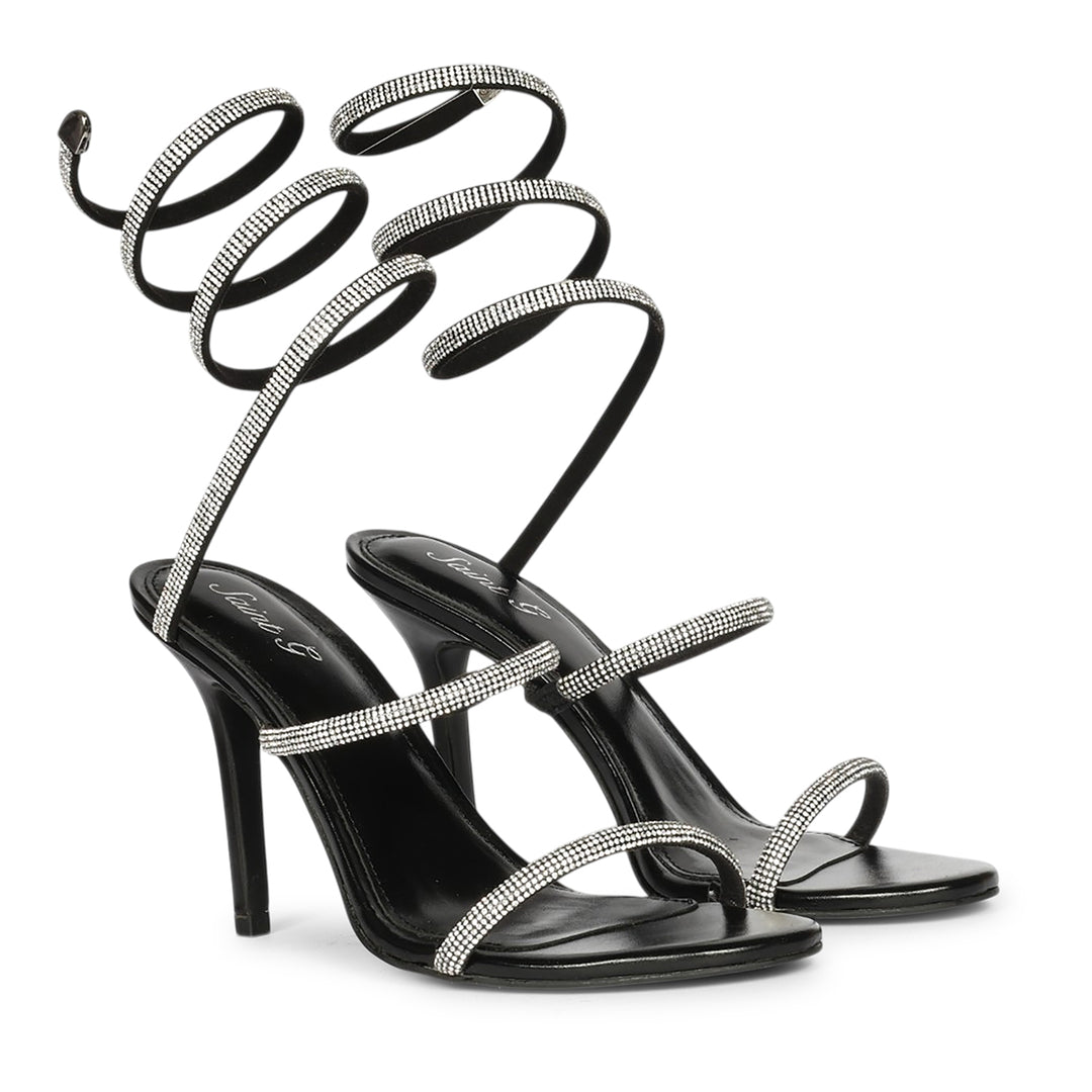 Saint Colette Black Strappy Heels