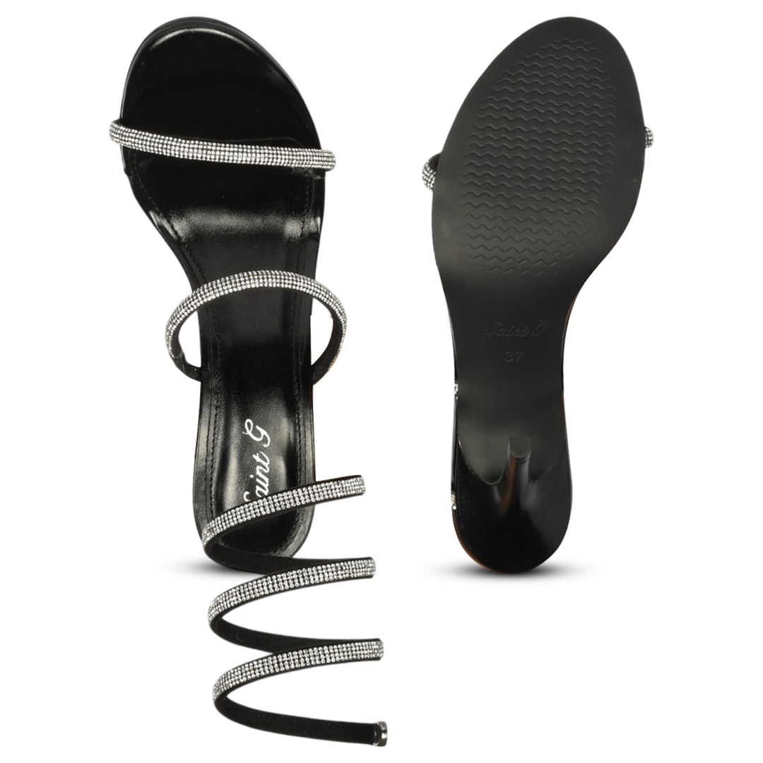 Saint Colette Black Strappy Heels