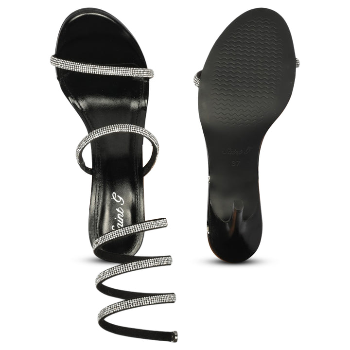Saint Colette Black Strappy Heels
