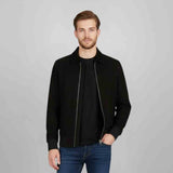 Saint Reggie Black Leather Men's Bomber Jacket
