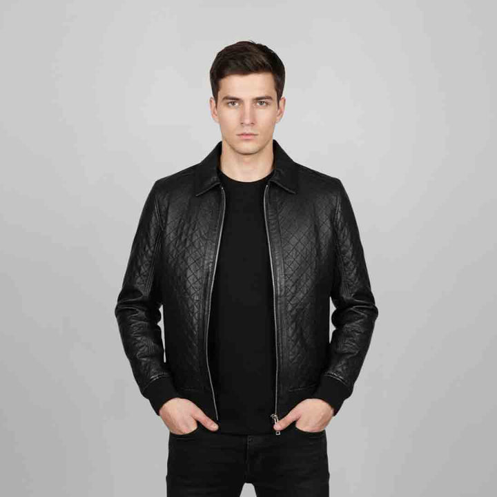 Saint Chevy Black Leather Men's Jackets