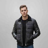 Saint Denis Black Leather Men's Jackets