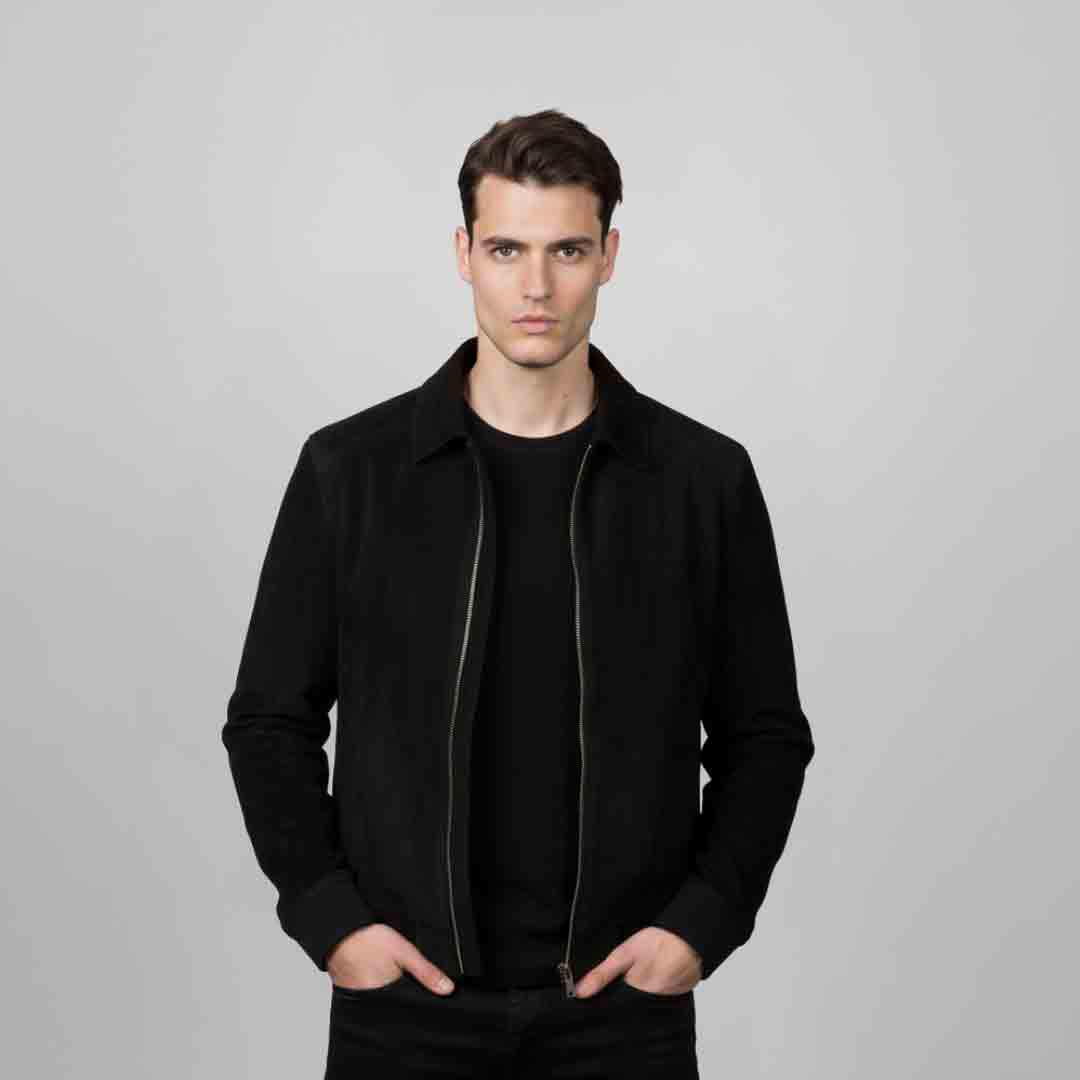 Saint Black Fur Men's Bomber Jacket