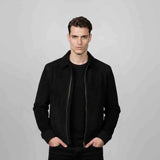 Saint Rio Black Suede Men's Bomber Jacket