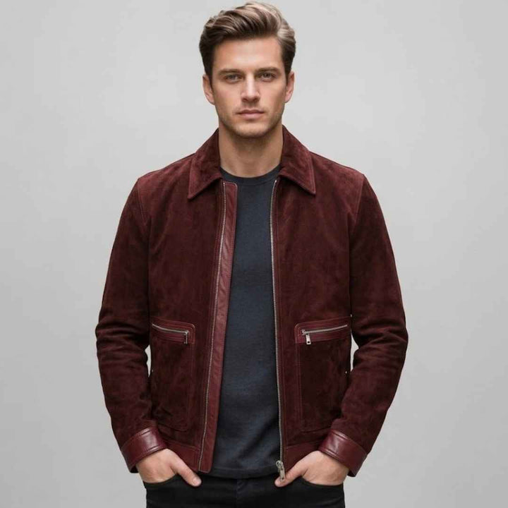 Saint Maroon Leather Men's Jacket