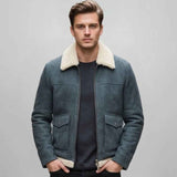 Saint Navy Men Leather Jacket