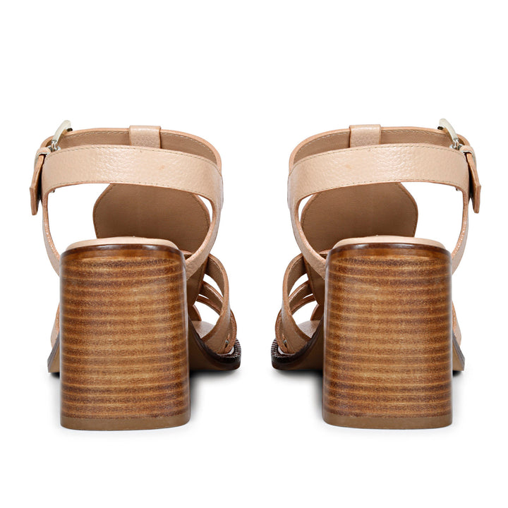 SaintG Womens Peach Leather Sandals
