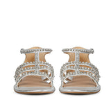 SaintG Womens Silver Leather Sandals